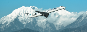 Adria Airways flight above mountains